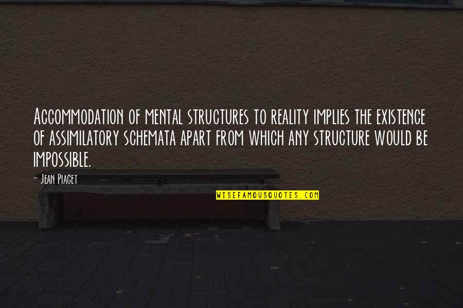 Schemata Quotes By Jean Piaget: Accommodation of mental structures to reality implies the