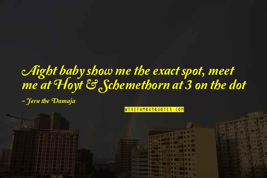 Schemethorn Quotes By Jeru The Damaja: Aight baby show me the exact spot, meet