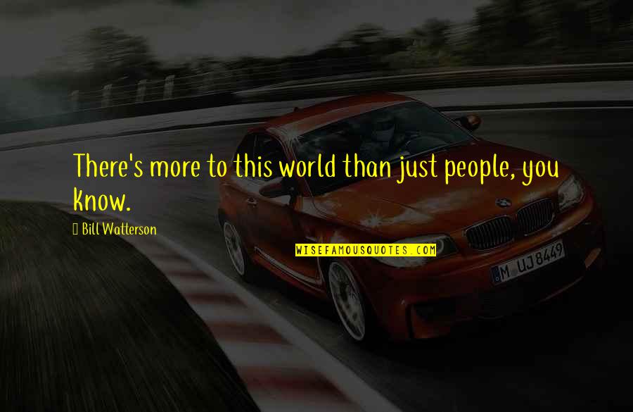 Scherger Md Quotes By Bill Watterson: There's more to this world than just people,