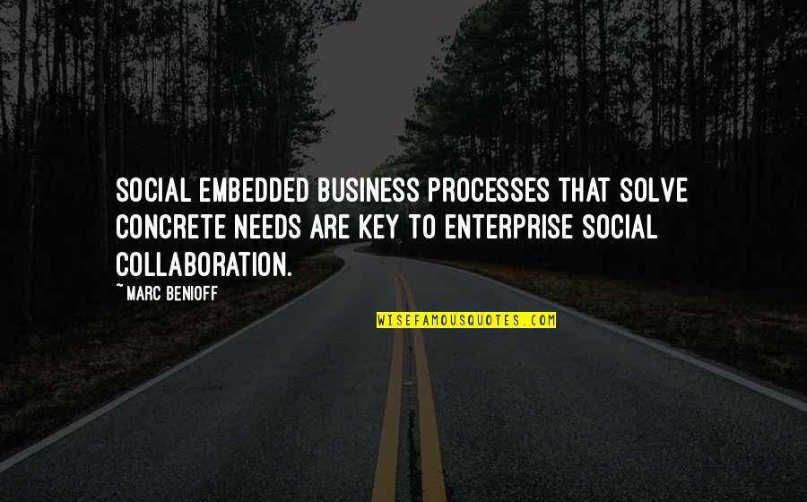 Scheten Laten Quotes By Marc Benioff: Social embedded business processes that solve concrete needs