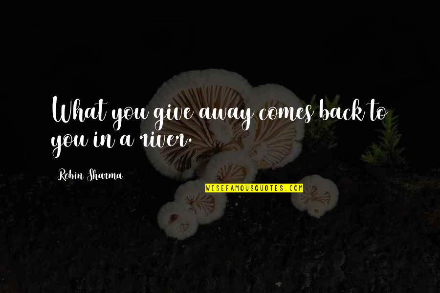 Schets Bloodhound Quotes By Robin Sharma: What you give away comes back to you