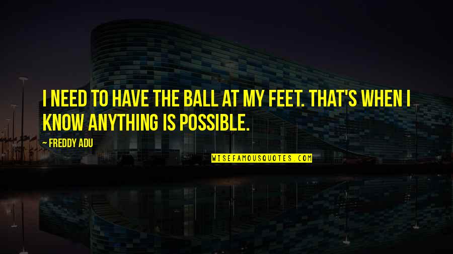 Scheurich Plumbing Quotes By Freddy Adu: I need to have the ball at my