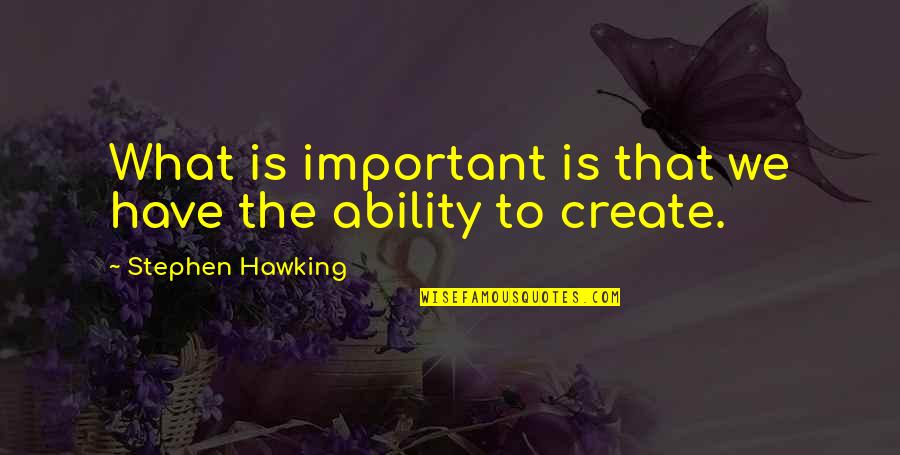 Schiepzig Quotes By Stephen Hawking: What is important is that we have the Schiepzig Quotes By Stephen Hawking: What is important is that we have the