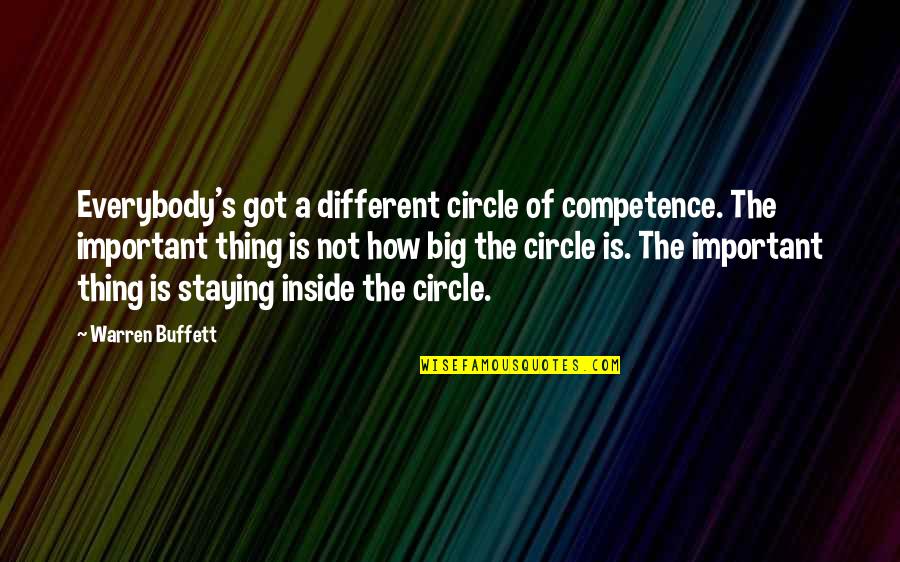 Schinkennudeln Quotes By Warren Buffett: Everybody's got a different circle of competence. The Schinkennudeln Quotes By Warren Buffett: Everybody's got a different circle of competence. The