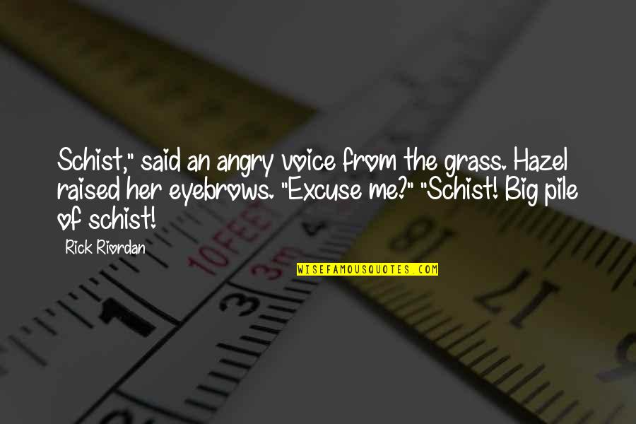 Schist Quotes By Rick Riordan: Schist," said an angry voice from the grass.