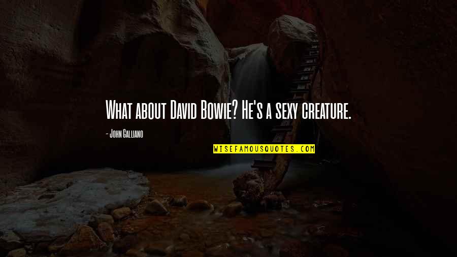Schlank In 21 Quotes By John Galliano: What about David Bowie? He's a sexy creature.