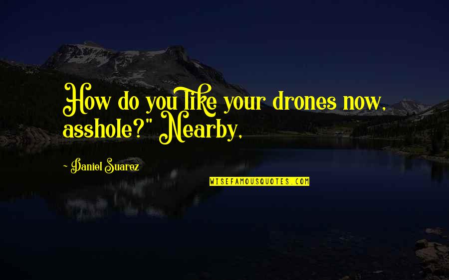 Schleisman Origin Quotes By Daniel Suarez: How do you like your drones now, asshole?"
