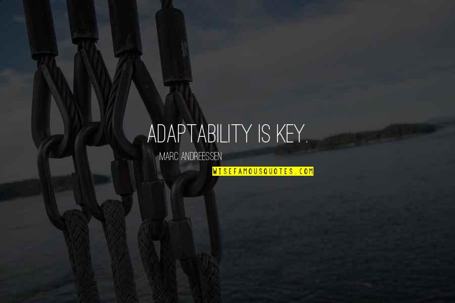 Schler Edge Quotes By Marc Andreessen: Adaptability is key. Schler Edge Quotes By Marc Andreessen: Adaptability is key.