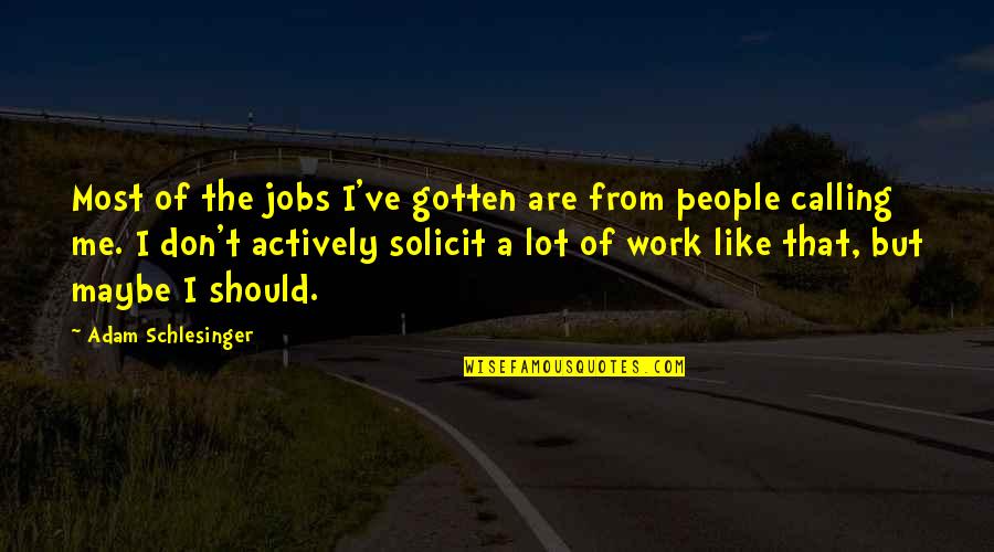Schlesinger Adam Quotes By Adam Schlesinger: Most of the jobs I've gotten are from