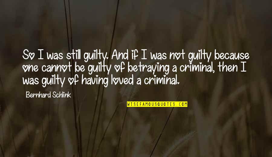 Schlink Quotes By Bernhard Schlink: So I was still guilty. And if I