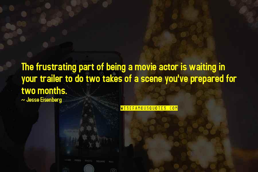 Schlittenhardt Quotes By Jesse Eisenberg: The frustrating part of being a movie actor Schlittenhardt Quotes By Jesse Eisenberg: The frustrating part of being a movie actor