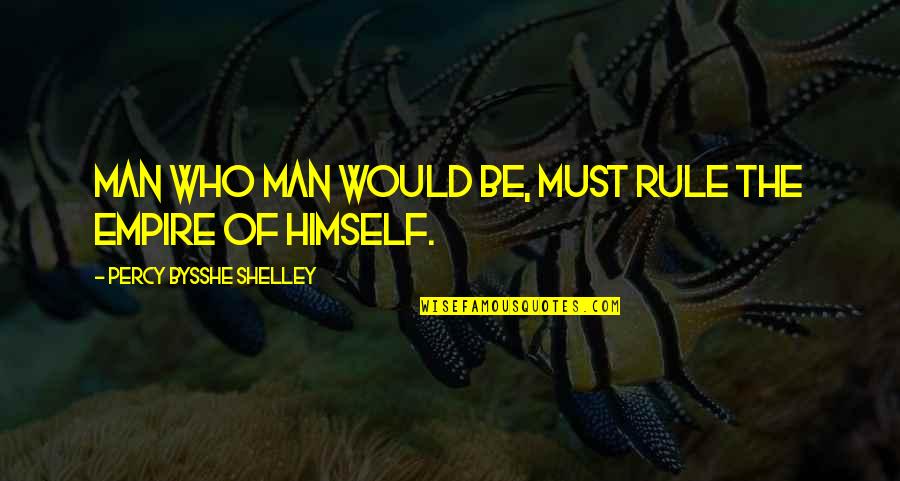 Schlommefurth Quotes By Percy Bysshe Shelley: Man who man would be, must rule the