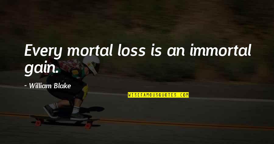 Schmackpfeffer Realty Quotes By William Blake: Every mortal loss is an immortal gain.