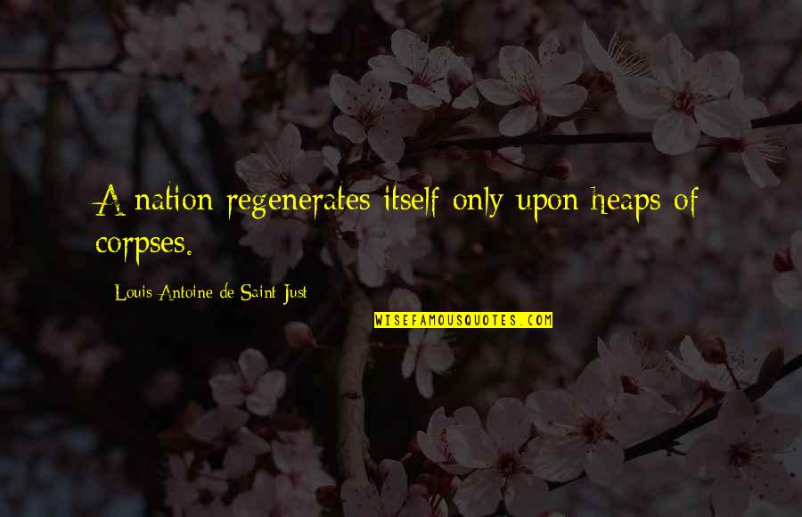 Schmeckt Hervorragend Quotes By Louis Antoine De Saint-Just: A nation regenerates itself only upon heaps of Schmeckt Hervorragend Quotes By Louis Antoine De Saint-Just: A nation regenerates itself only upon heaps of
