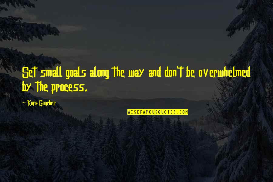 Schmeckt Quotes By Kara Goucher: Set small goals along the way and don't