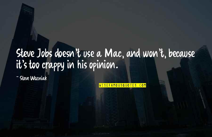Schmertztropfen Quotes By Steve Wozniak: Steve Jobs doesn't use a Mac, and won't,