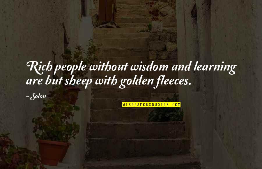 Schmetzer Beckie Quotes By Solon: Rich people without wisdom and learning are but