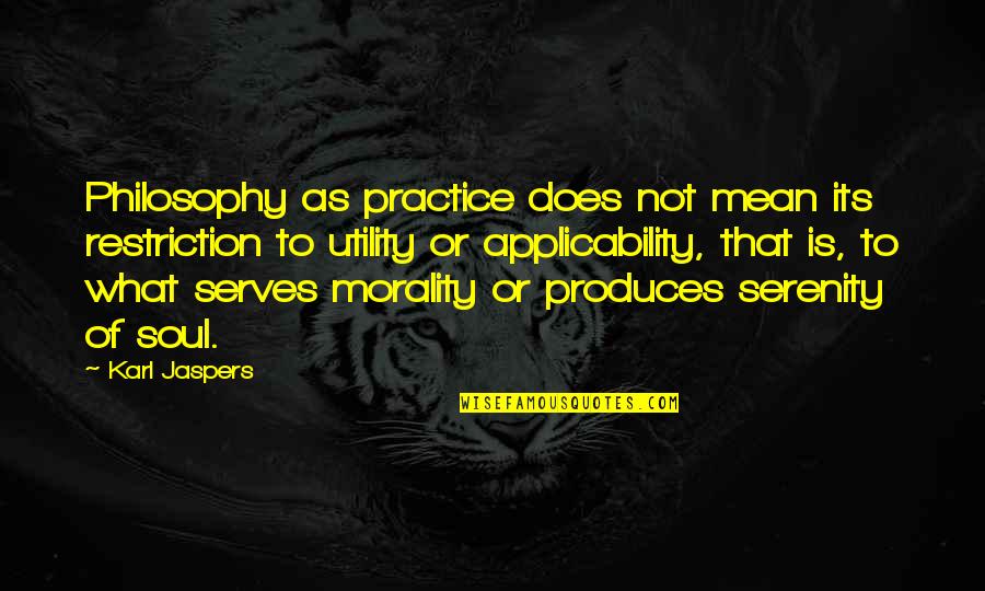 Schmidlap Quotes By Karl Jaspers: Philosophy as practice does not mean its restriction Schmidlap Quotes By Karl Jaspers: Philosophy as practice does not mean its restriction