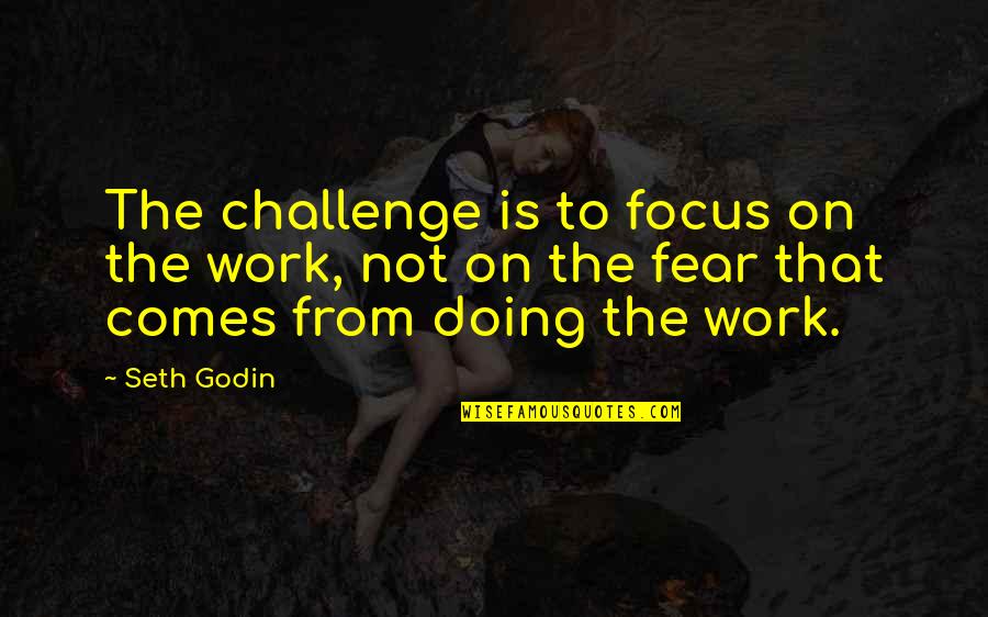 Schmittys Huntington Quotes By Seth Godin: The challenge is to focus on the work,