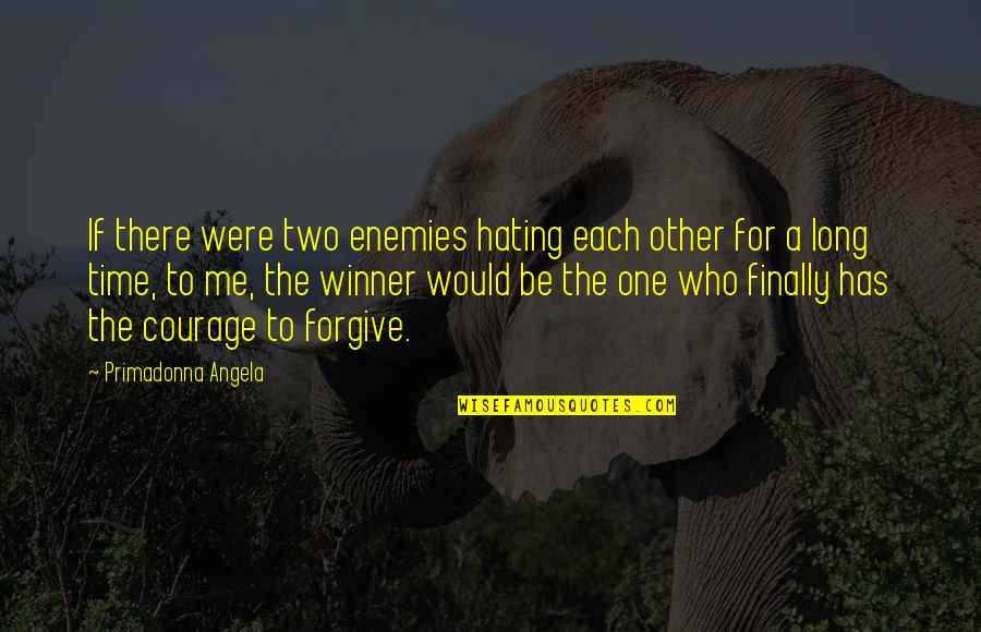 Schmoozes Quotes By Primadonna Angela: If there were two enemies hating each other