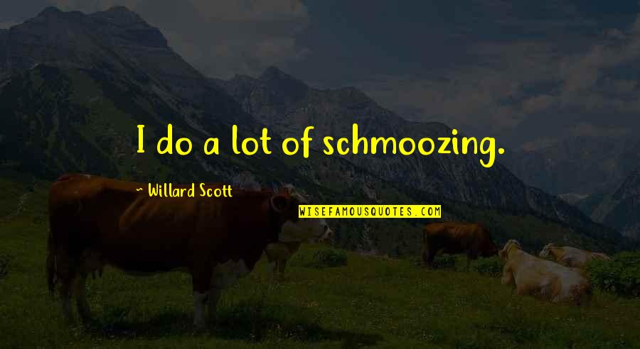 Schmoozing Quotes By Willard Scott: I do a lot of schmoozing.