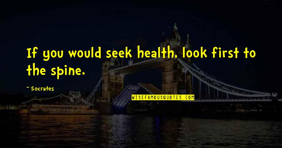 Schnarre Hardware Quotes By Socrates: If you would seek health, look first to