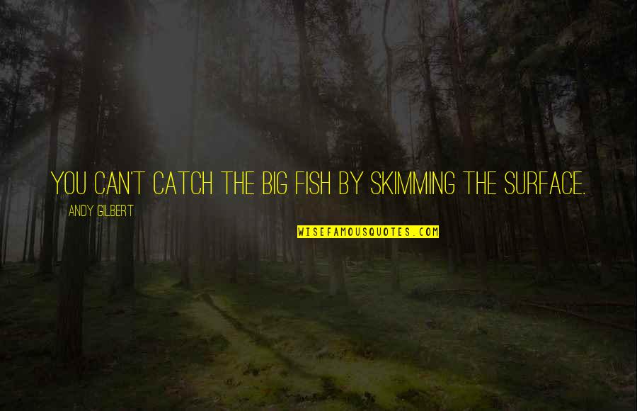 Schneiders Meats Quotes By Andy Gilbert: You can't catch the big fish by skimming