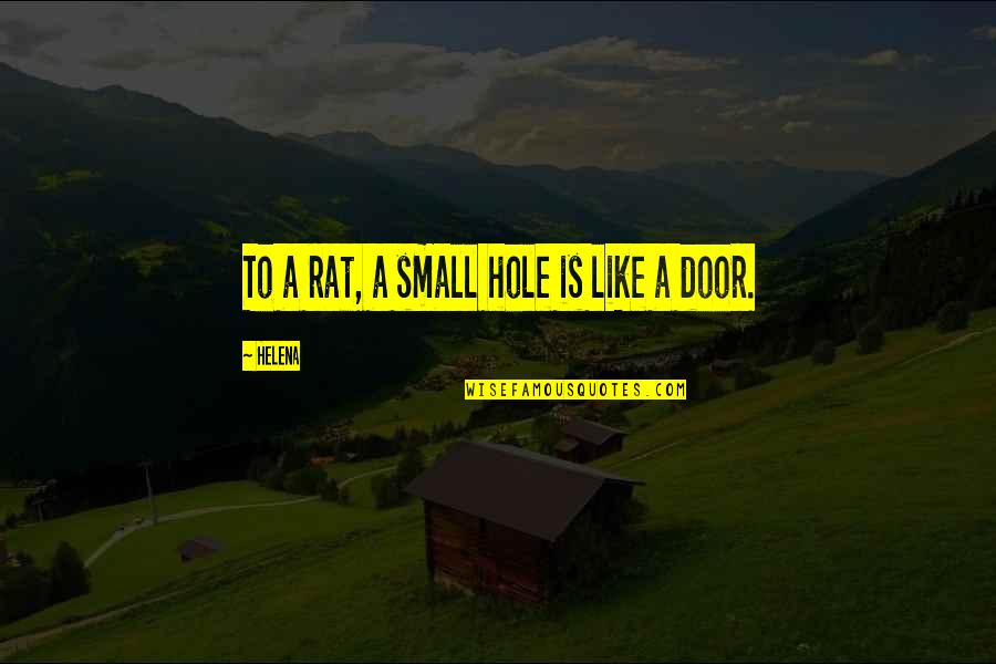 Schnepp Lux Quotes By Helena: To a rat, a small hole is like