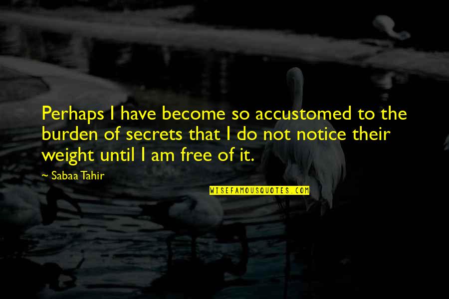 Schoeffling Owner Quotes By Sabaa Tahir: Perhaps I have become so accustomed to the Schoeffling Owner Quotes By Sabaa Tahir: Perhaps I have become so accustomed to the