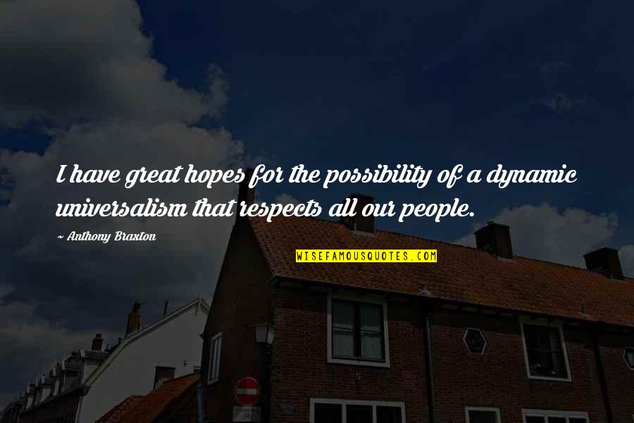 Schoenfeld Headers Quotes By Anthony Braxton: I have great hopes for the possibility of