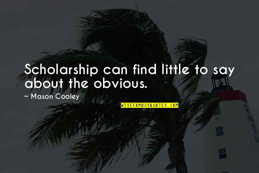 Scholarship Quotes By Mason Cooley: Scholarship can find little to say about the