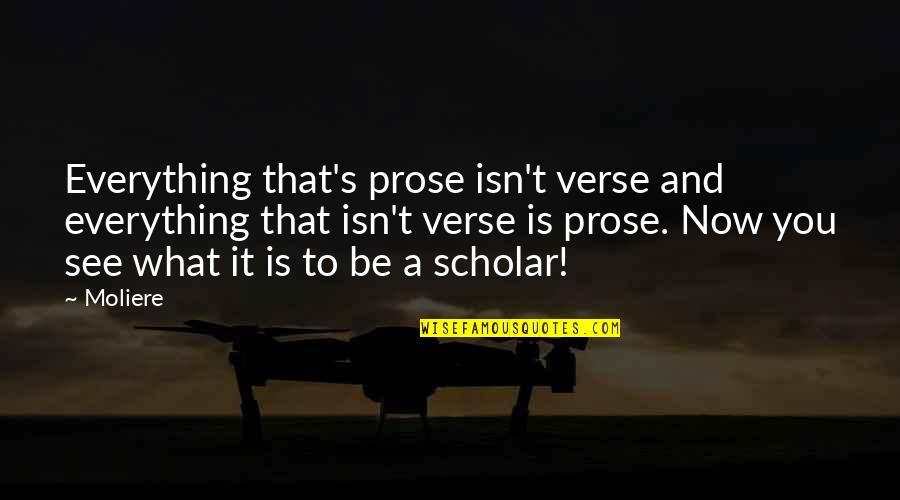 Scholarship Quotes By Moliere: Everything that's prose isn't verse and everything that