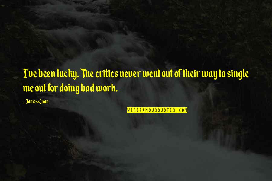 Schold Development Quotes By James Caan: I've been lucky. The critics never went out Schold Development Quotes By James Caan: I've been lucky. The critics never went out
