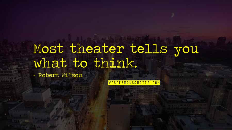 Scholem Aquatic Center Quotes By Robert Wilson: Most theater tells you what to think.