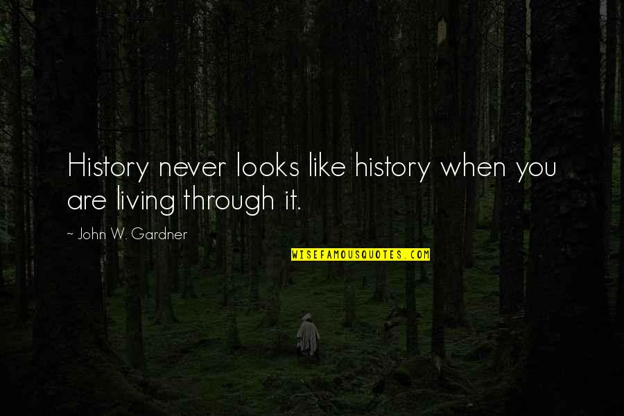 Scholsey Quotes By John W. Gardner: History never looks like history when you are