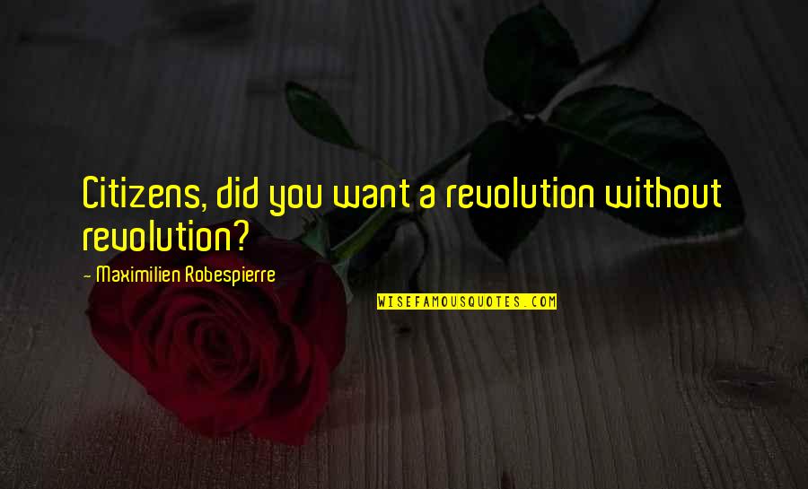 Scholsey Quotes By Maximilien Robespierre: Citizens, did you want a revolution without revolution?