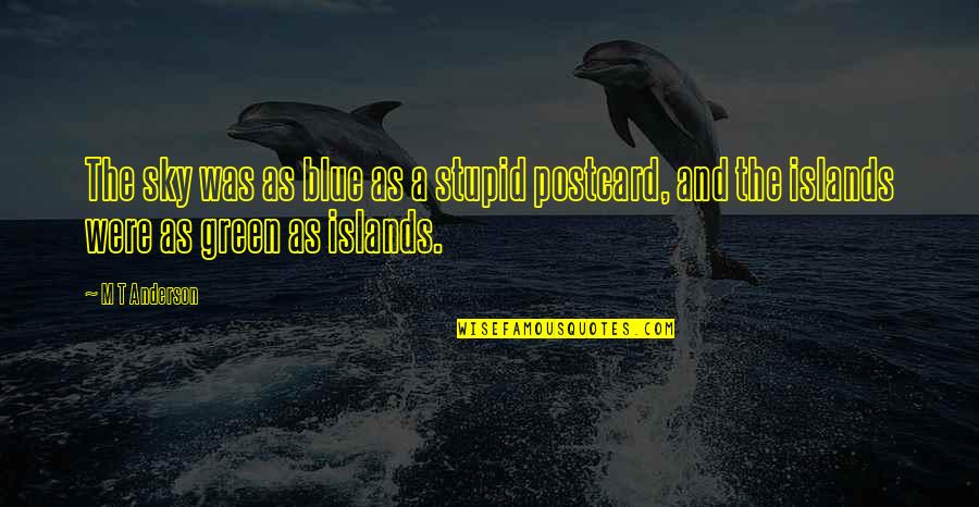 School Almost Being Over Quotes By M T Anderson: The sky was as blue as a stupid