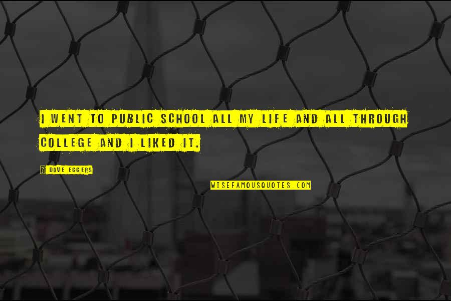 School And College Life Quotes By Dave Eggers: I went to public school all my life