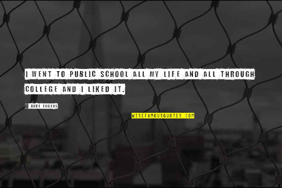School And College Quotes By Dave Eggers: I went to public school all my life