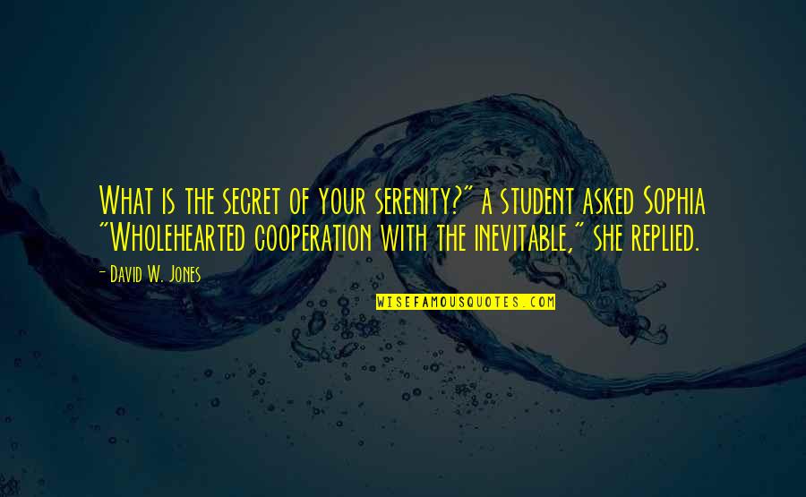 School Canteen Quotes By David W. Jones: What is the secret of your serenity?" a