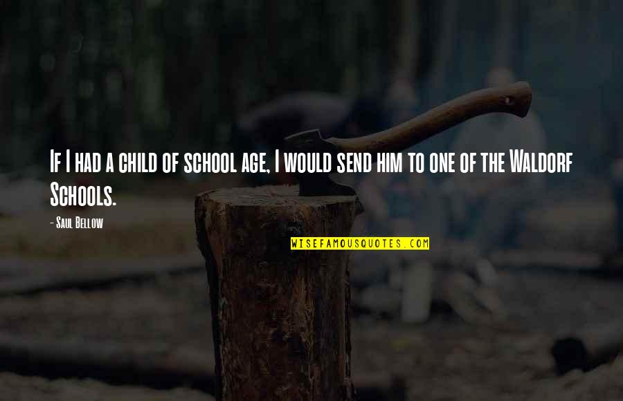 School Child Quotes By Saul Bellow: If I had a child of school age,