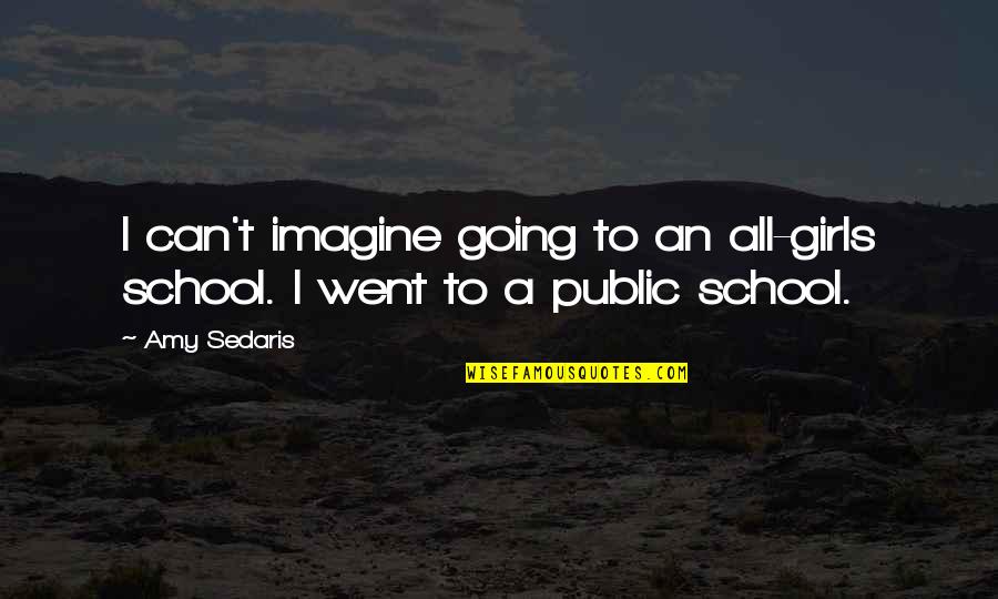 School Going Quotes By Amy Sedaris: I can't imagine going to an all-girls school.