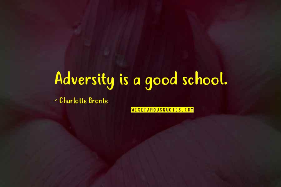 School Is Good Quotes By Charlotte Bronte: Adversity is a good school.