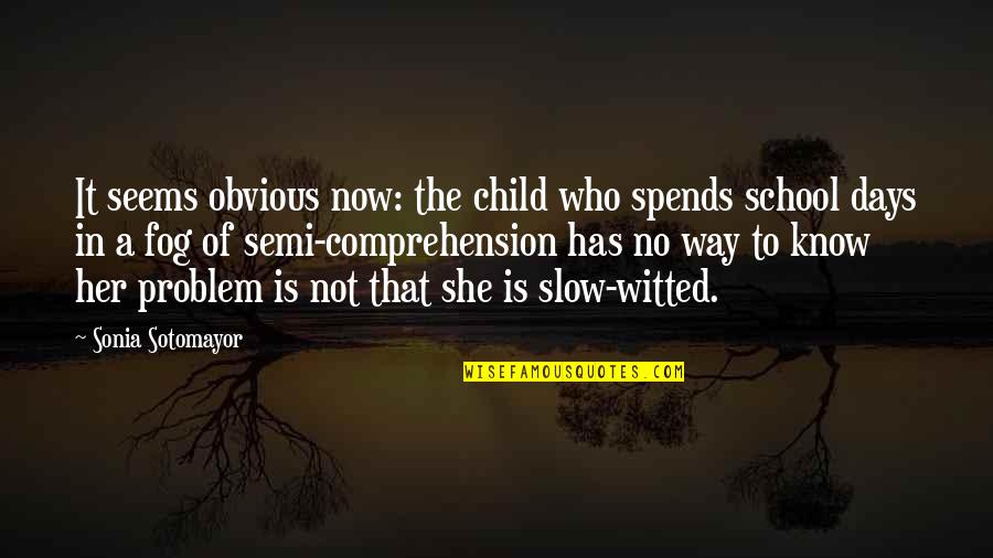 School Is Not Education Quotes By Sonia Sotomayor: It seems obvious now: the child who spends