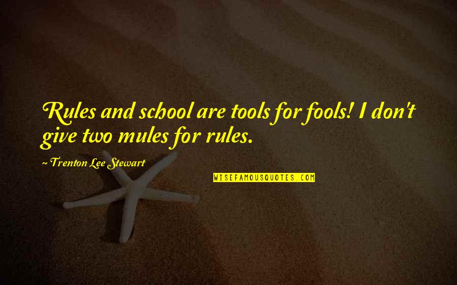 School Rules Quotes By Trenton Lee Stewart: Rules and school are tools for fools! I School Rules Quotes By Trenton Lee Stewart: Rules and school are tools for fools! I