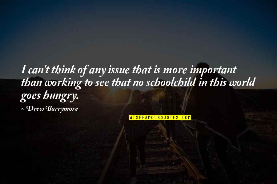 Schoolchild Quotes By Drew Barrymore: I can't think of any issue that is