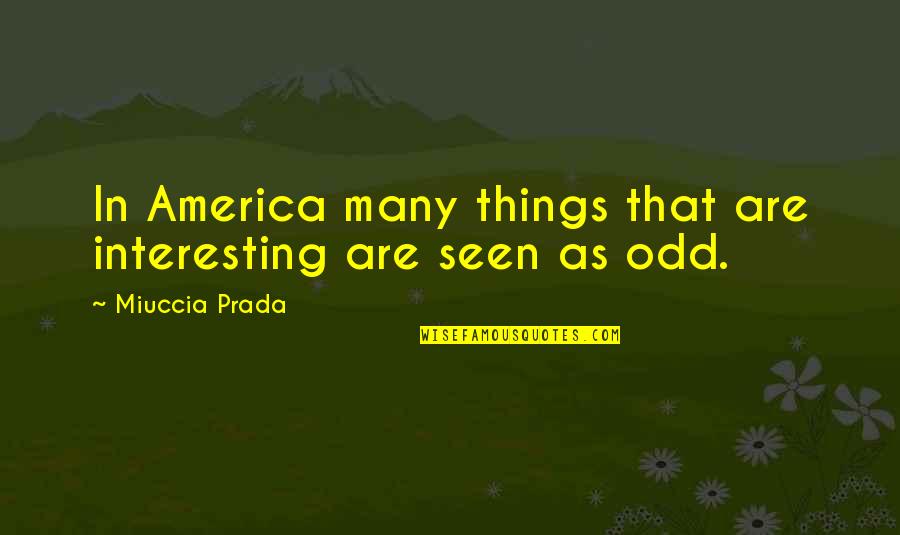 Schoorl Hotel Quotes By Miuccia Prada: In America many things that are interesting are