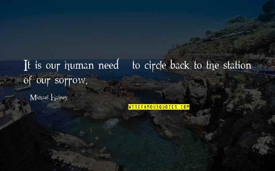Schorr Bakery Quotes By Michael Hainey: It is our human need - to circle Schorr Bakery Quotes By Michael Hainey: It is our human need - to circle