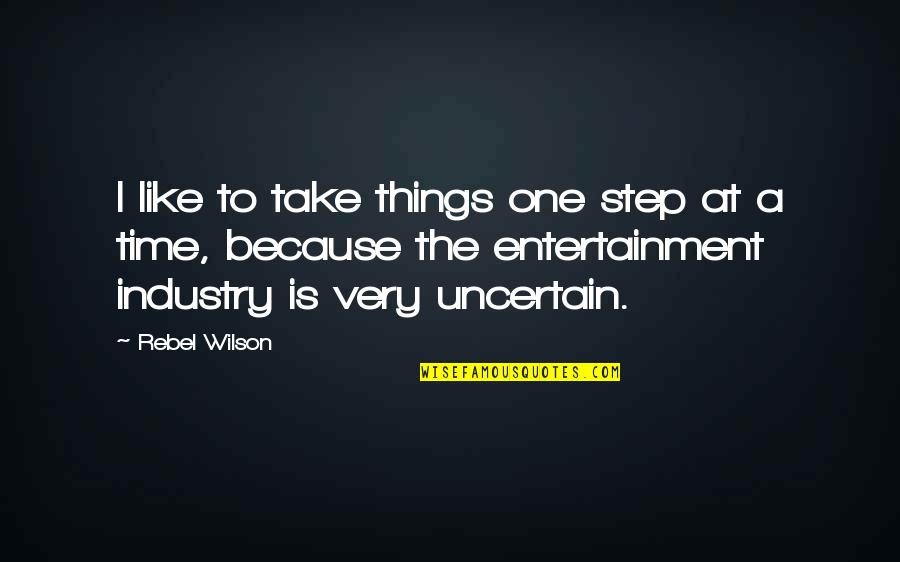 Schotten Baumann Quotes By Rebel Wilson: I like to take things one step at Schotten Baumann Quotes By Rebel Wilson: I like to take things one step at