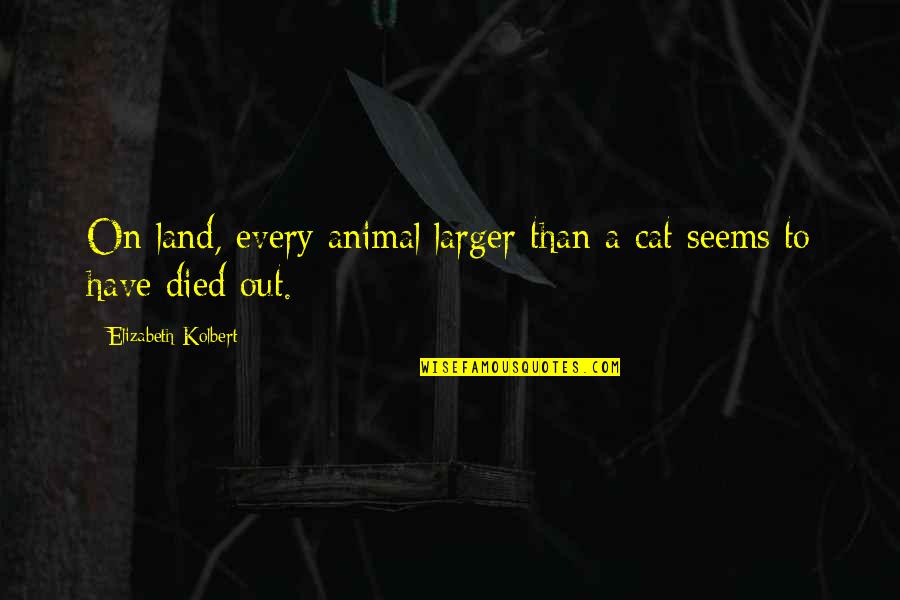Schrade Quotes By Elizabeth Kolbert: On land, every animal larger than a cat